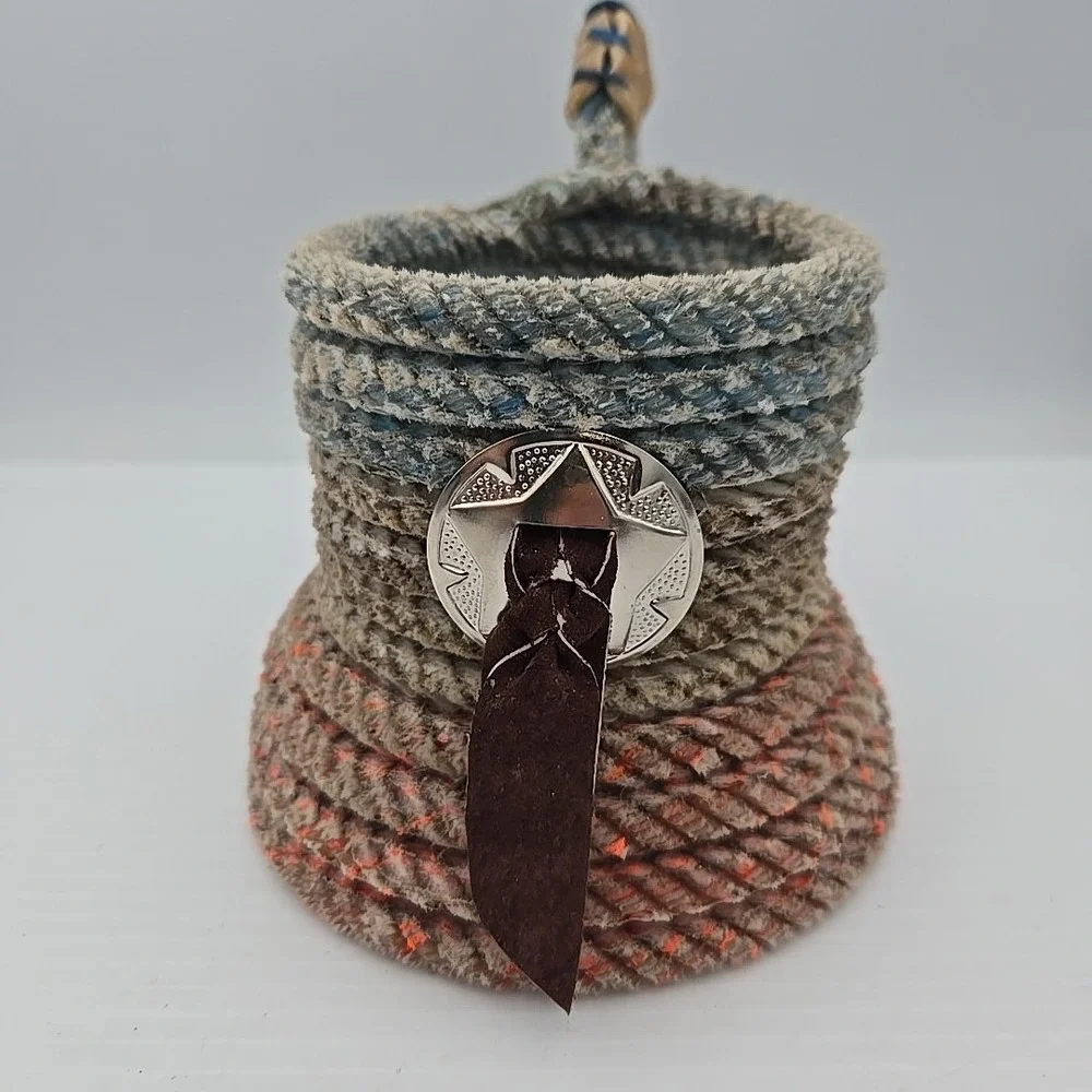Rustic Rope‎ Wrapped Glass Mug Nautical Style Candle Holder Decor